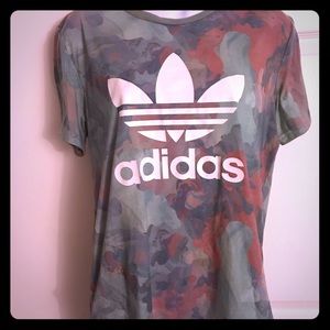 Adidas Mauve/ Teal/White T Shirt